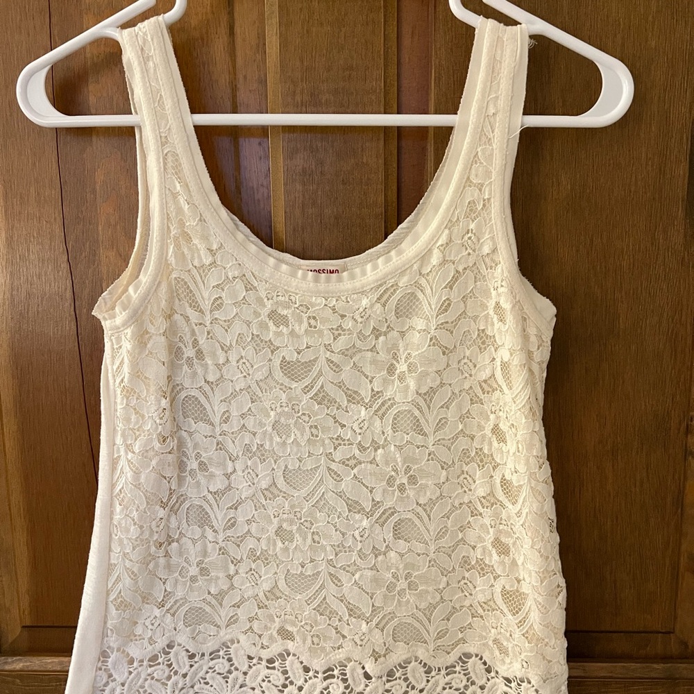 Mossimo Supply Co. Ivory Lace Tank Top